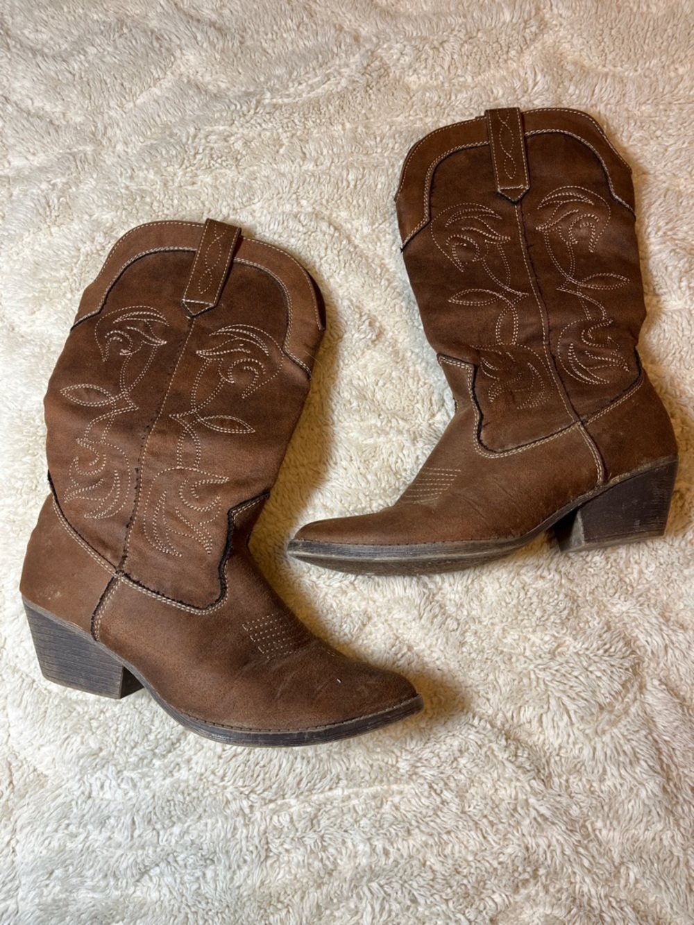 Rampage Brown Western Heeled Boots